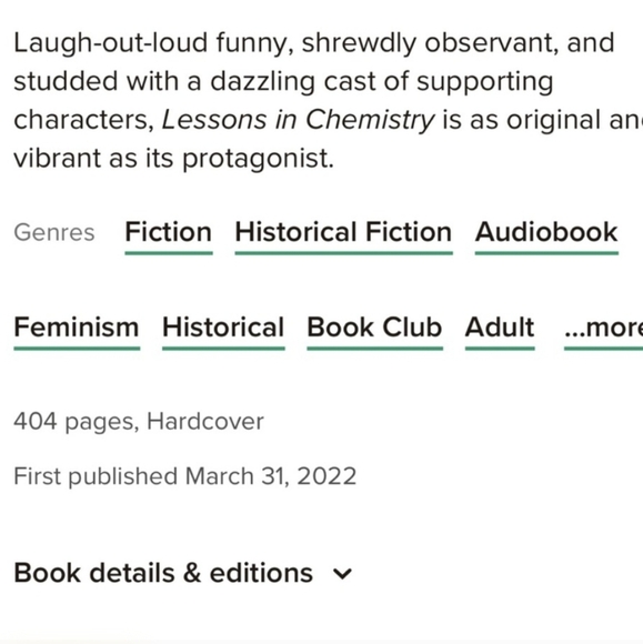 Hardcover Book - Lessons in Chemistry - Picture 3 of 4